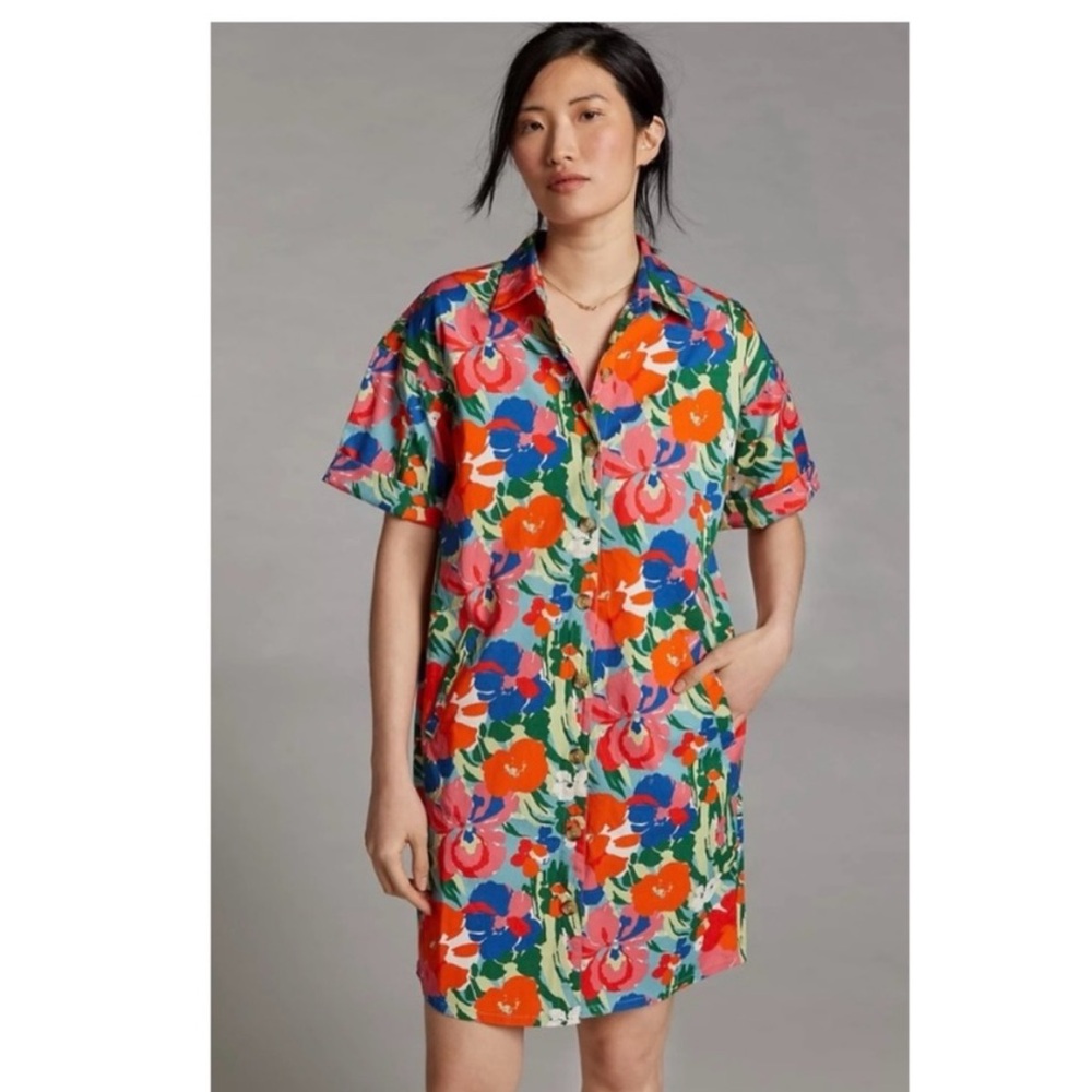 Anthropologie Porridge Utility Printed Buttondown Shirtdress Size Small